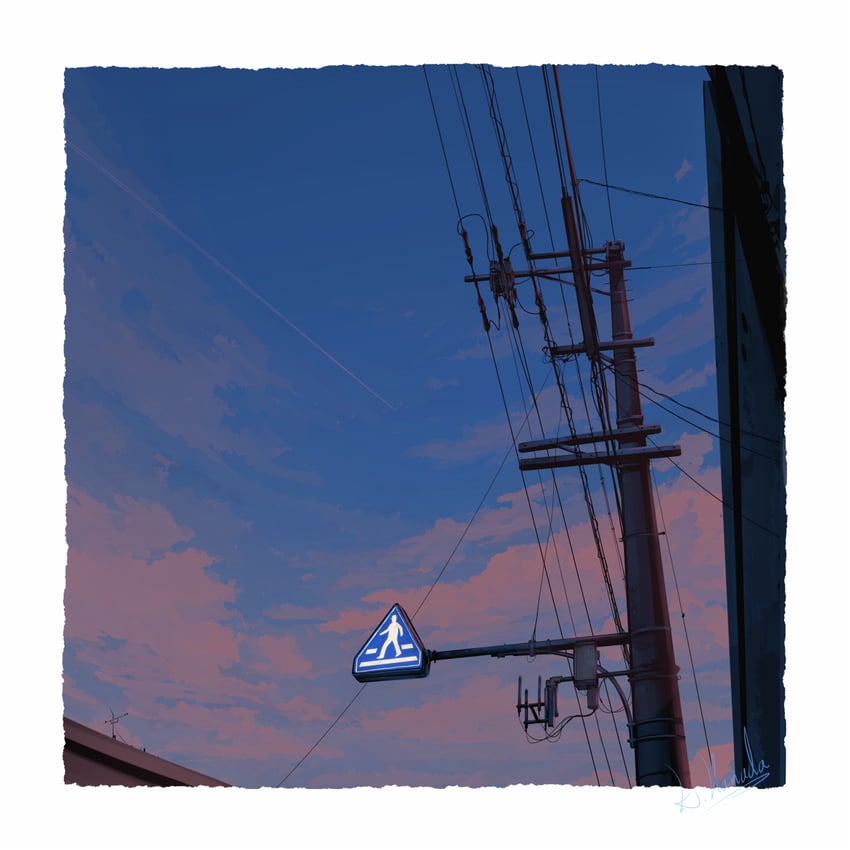 原创 蓝天 边框 云 凝结尾迹 无人类