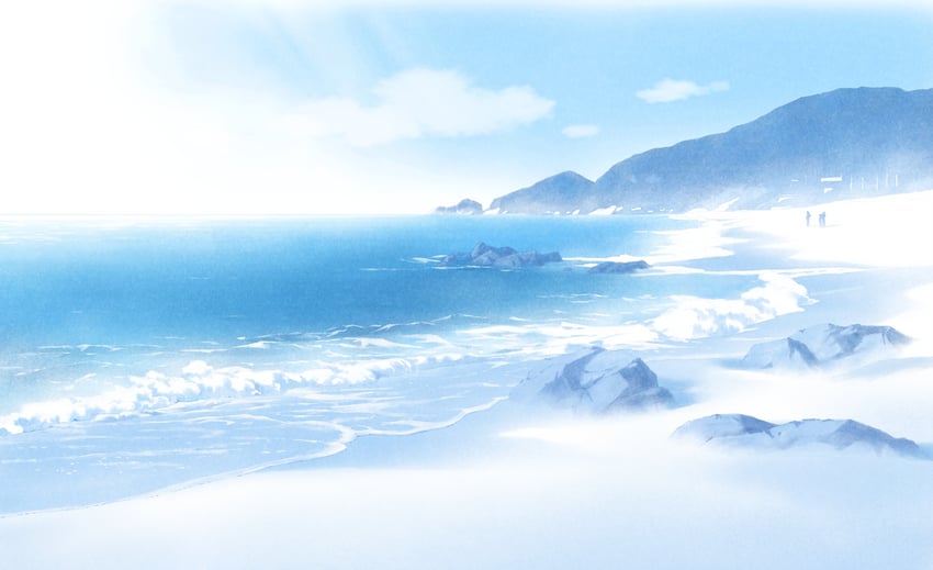 原创 海滩 蓝天 云 冷色 白天