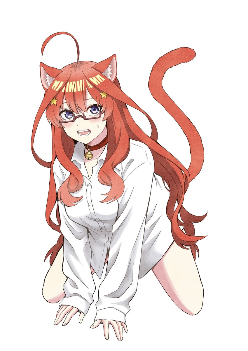 五等分的新娘、中野五月 1名女孩 呆毛 四肢着地 替换服装 兽耳