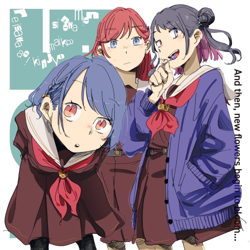 Love Live!、Love Live! 莲之空女学院学园偶像部、金城舞衣香 3人女子 撇嘴 :D 惊讶 弯腰