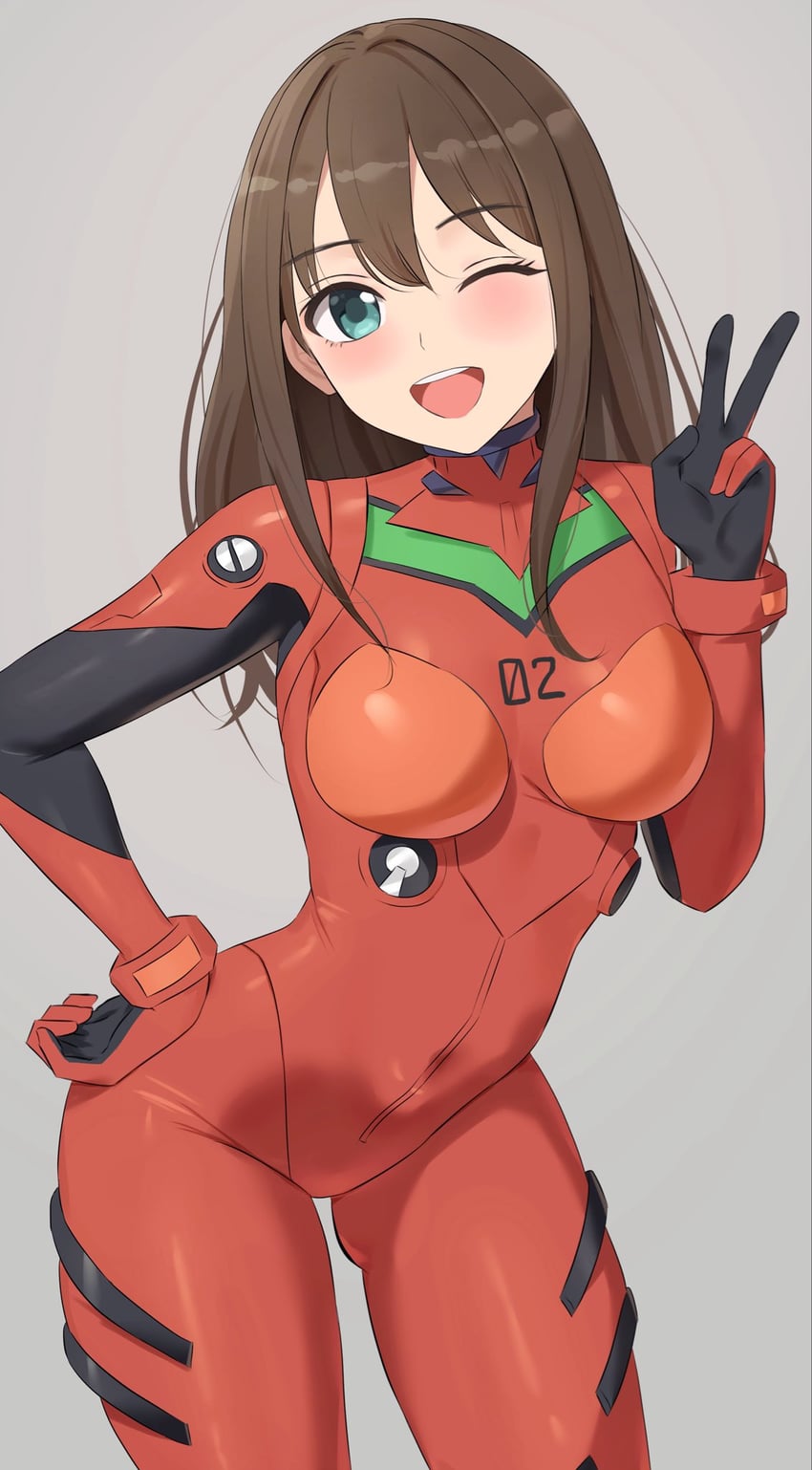 偶像大师、偶像大师 灰姑娘女孩、新世纪福音战士 1名女孩 :D 微笑 脸红 紧身连体衣