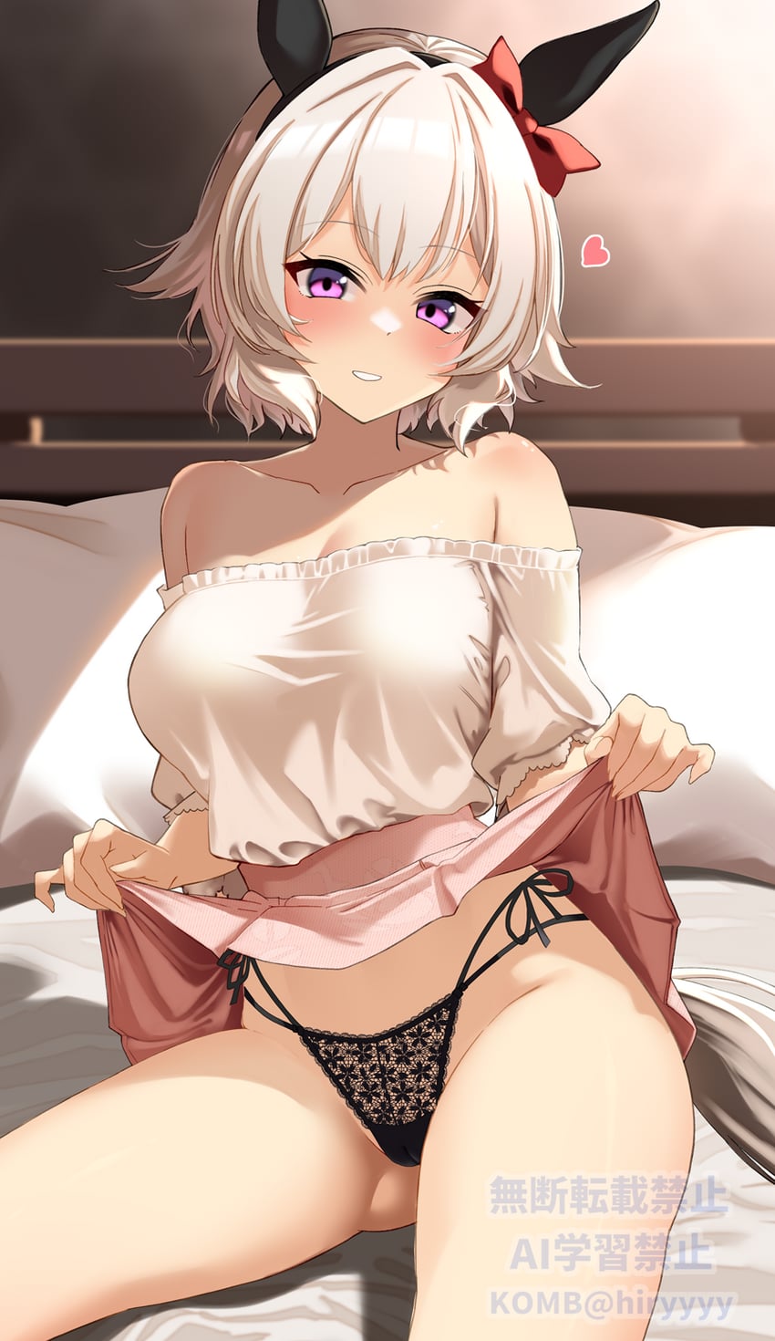 赛马娘、真机伶 (赛马娘) 1名女孩 异形乳量 (大) 兽耳 露肩 床单