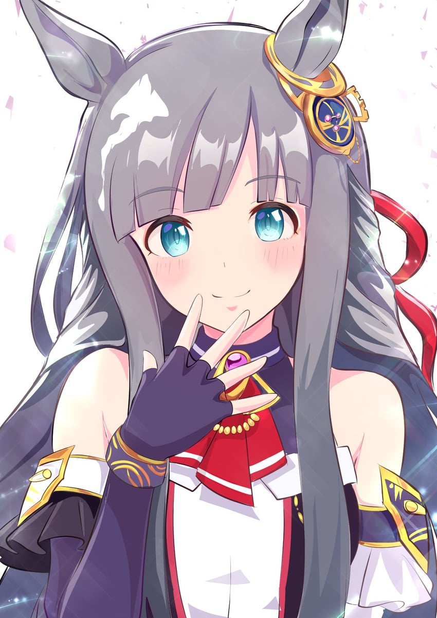 赛马娘、创世驹 (彩虹馆长) (赛马娘)、齐颂物语（赛马娘） 1名女孩 兽耳 阿斯科特领巾 不对称袖子 露肩