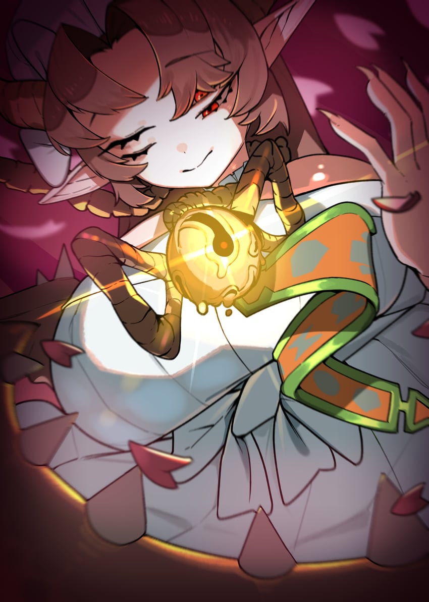 杀戮尖塔、杀戮尖塔 2、pael (slay the spire) 1名女孩 乳房 棕发 闭眼 多眼