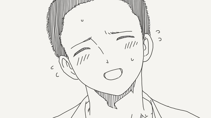 原创 1名男孩 脸红 特写 漫画 灰度