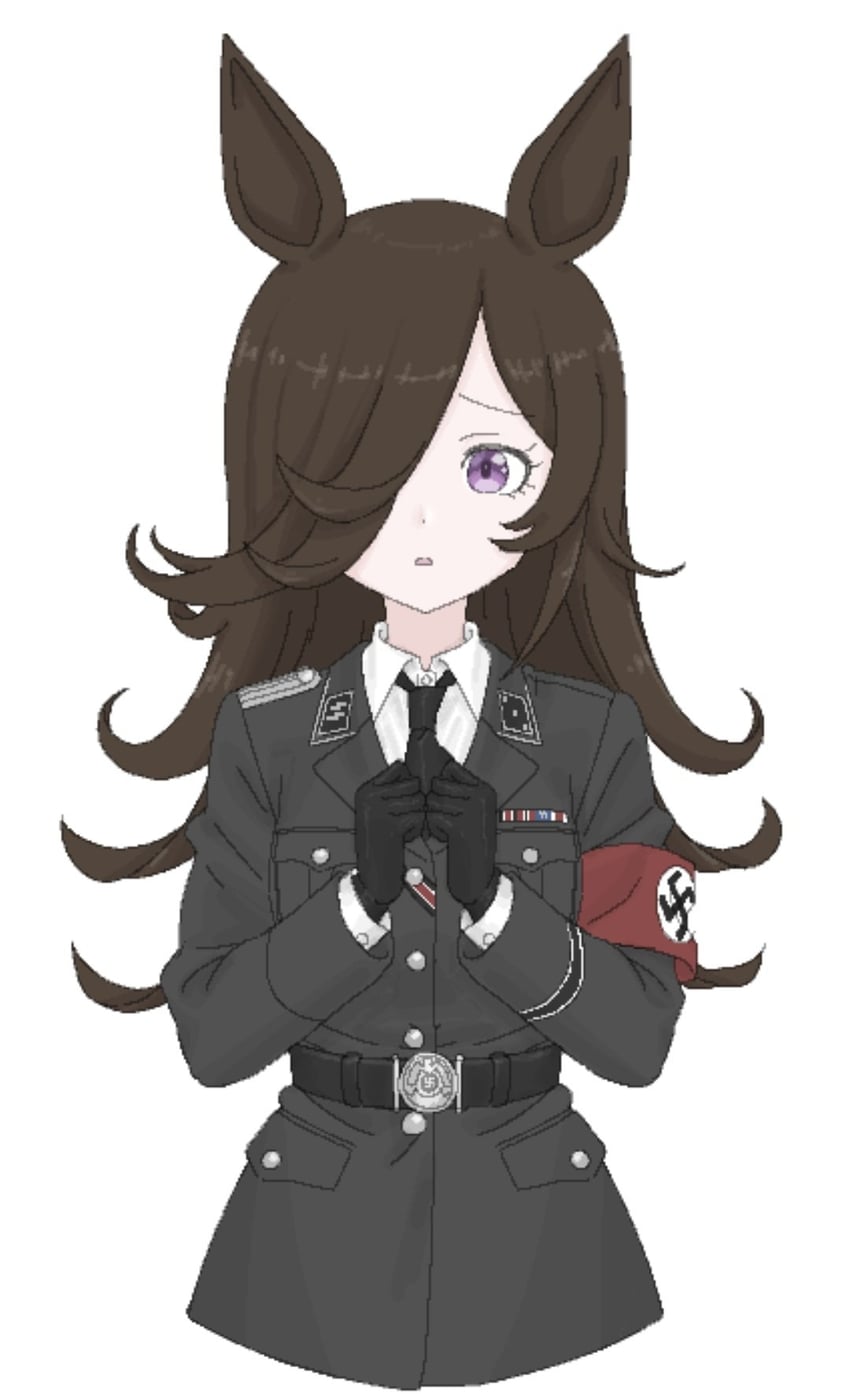 赛马娘、米浴 (赛马娘) 1名女孩 替换服装 兽耳 臂章 黑色大衣