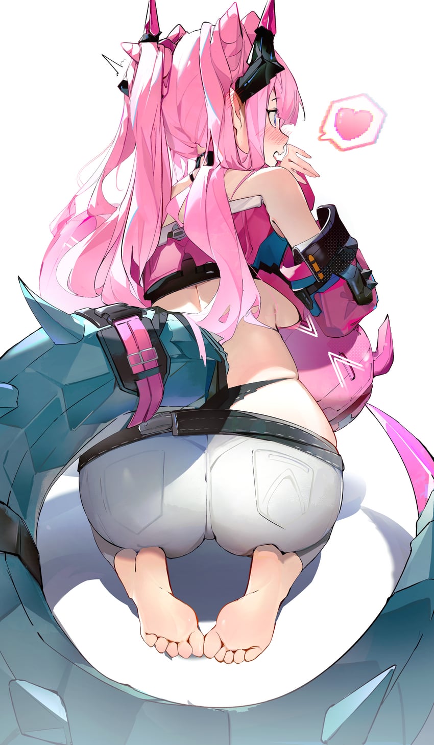 明日方舟、明日方舟：终末地、依冯娜 (明日方舟) 1名女孩 屁股 露肩 赤脚 腰带