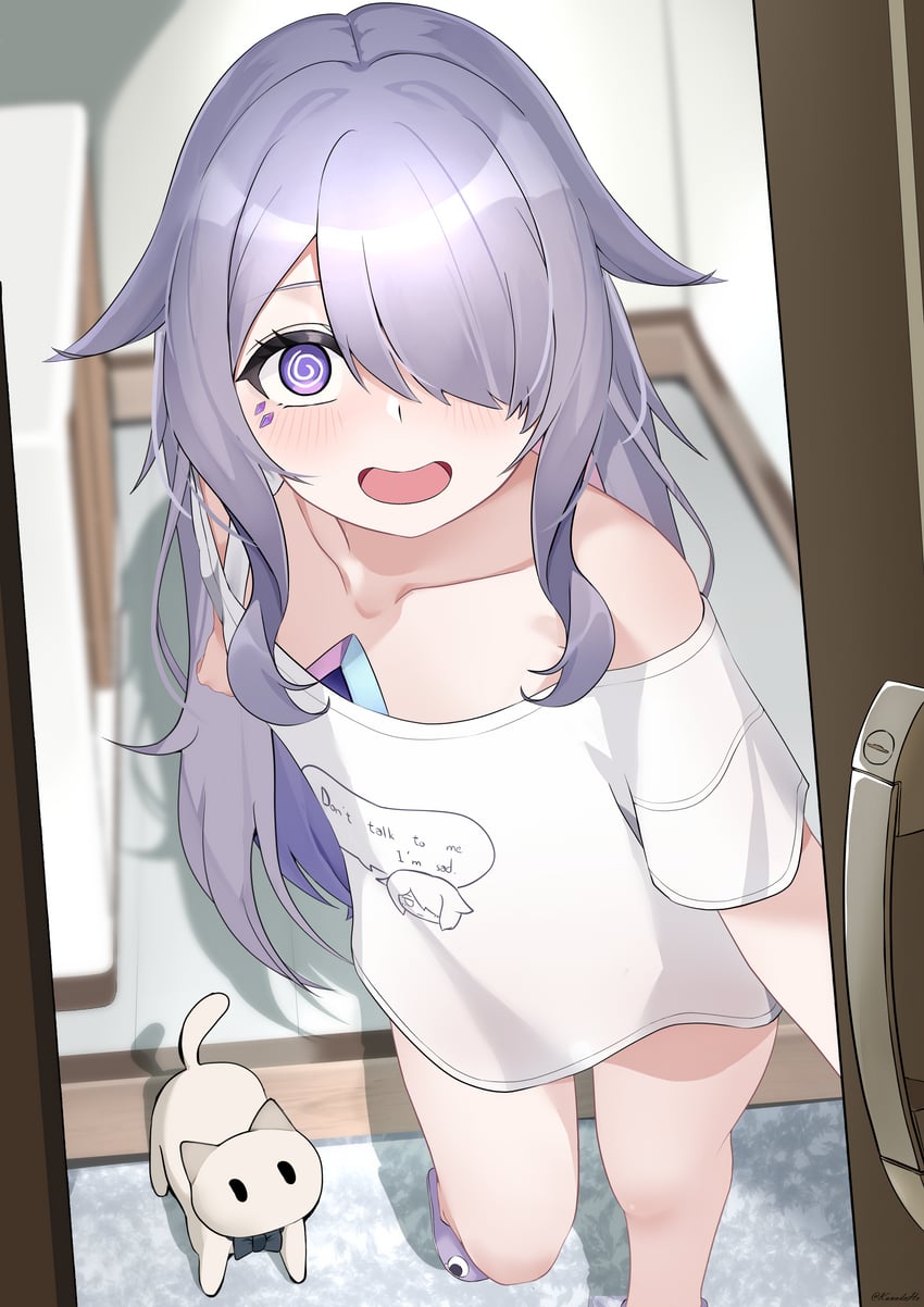 Hololive、Hololive英语、招财猫 (古石比珠) 1名女孩 @_@ 胸口宝石 门口 宝石