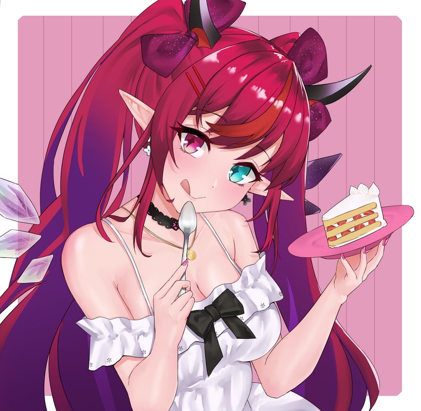 Hololive、Hololive英语、IRyS (便装) (Hololive) 1名女孩 :q 不对称翅膀 露肩 黑色蝴蝶结