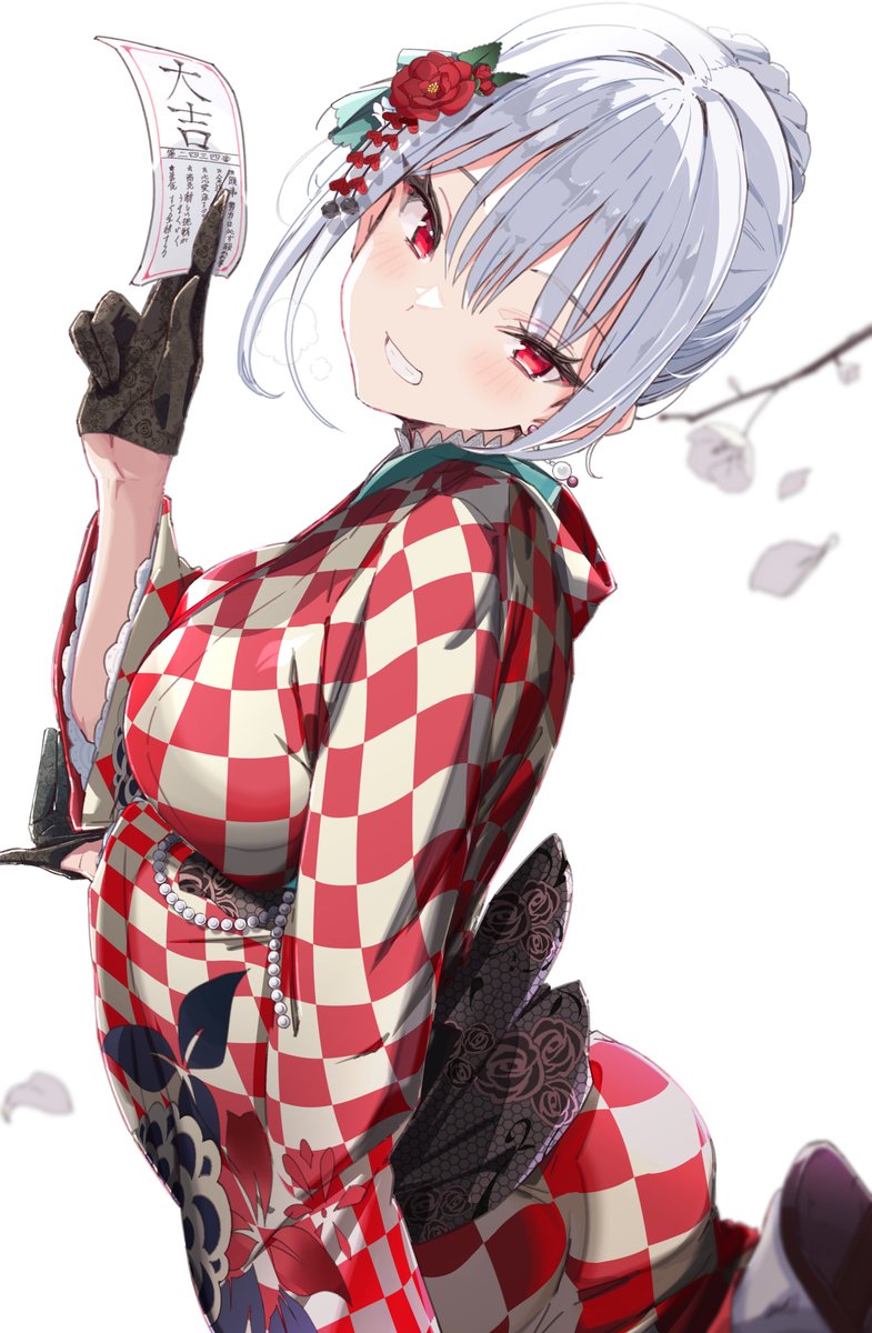 彩虹社、叶加濑冬雪、hakase fuyuki (5th costume) 1名女孩 屁股 黑色蝴蝶结 黑色手套 蝴蝶结