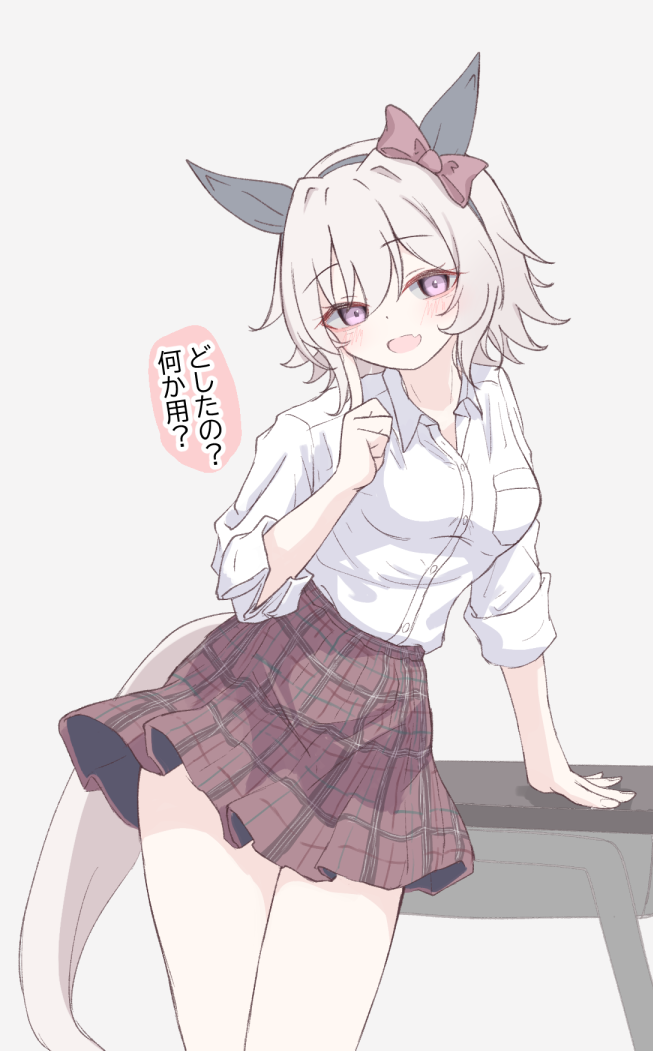 赛马娘、真机伶 (赛马娘) 1名女孩 兽耳 黑色发带 脸红 蝴蝶结