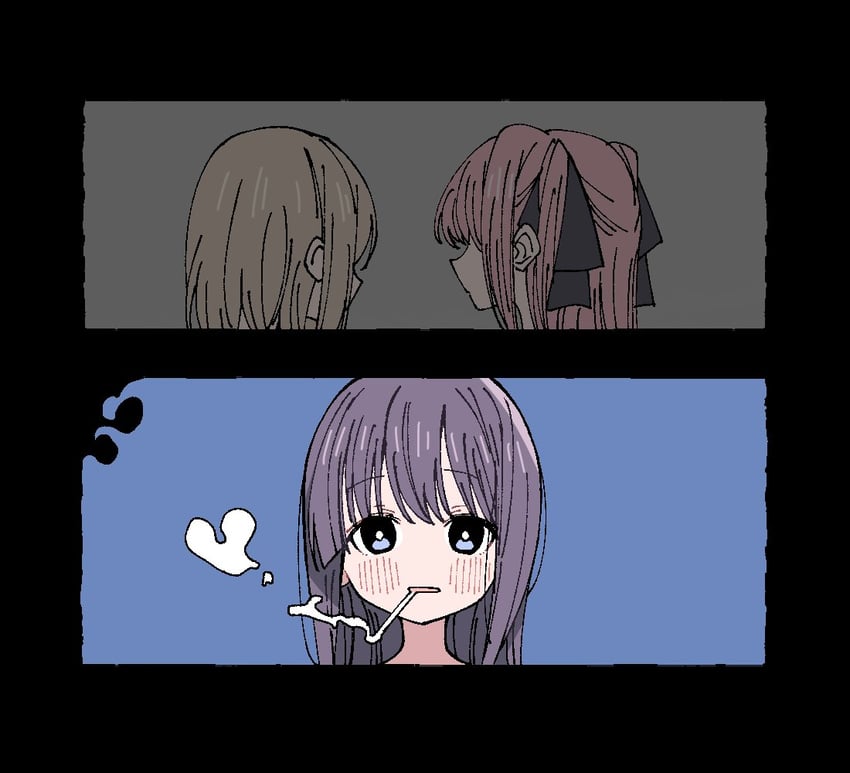 神稻牡丹：醉态如百合之花、郡上奏、上伊那牡丹 3人女子 黑色丝带 蓝眼 脸红 灰发