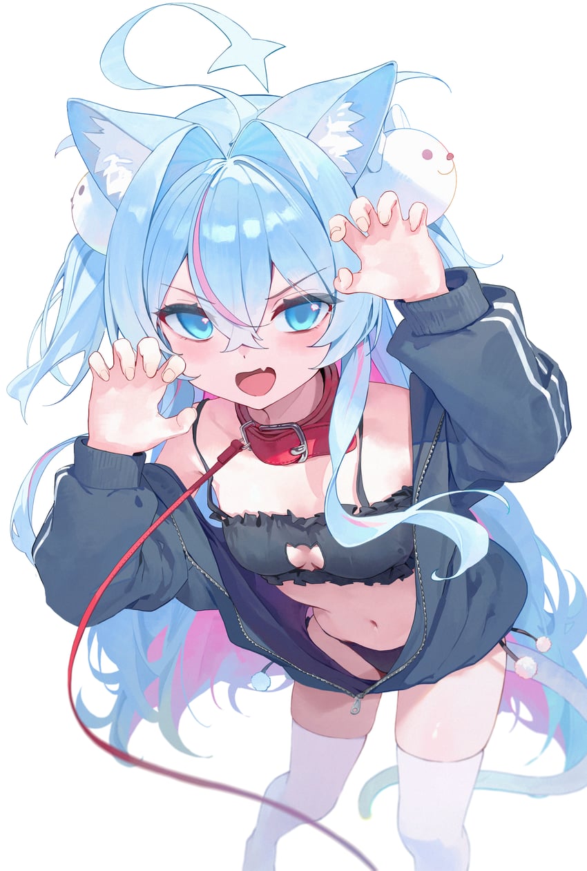 原创、ichikawa shiki (enokinoko1010) 1名女孩 呆毛 兽耳毛 兽耳 露肩