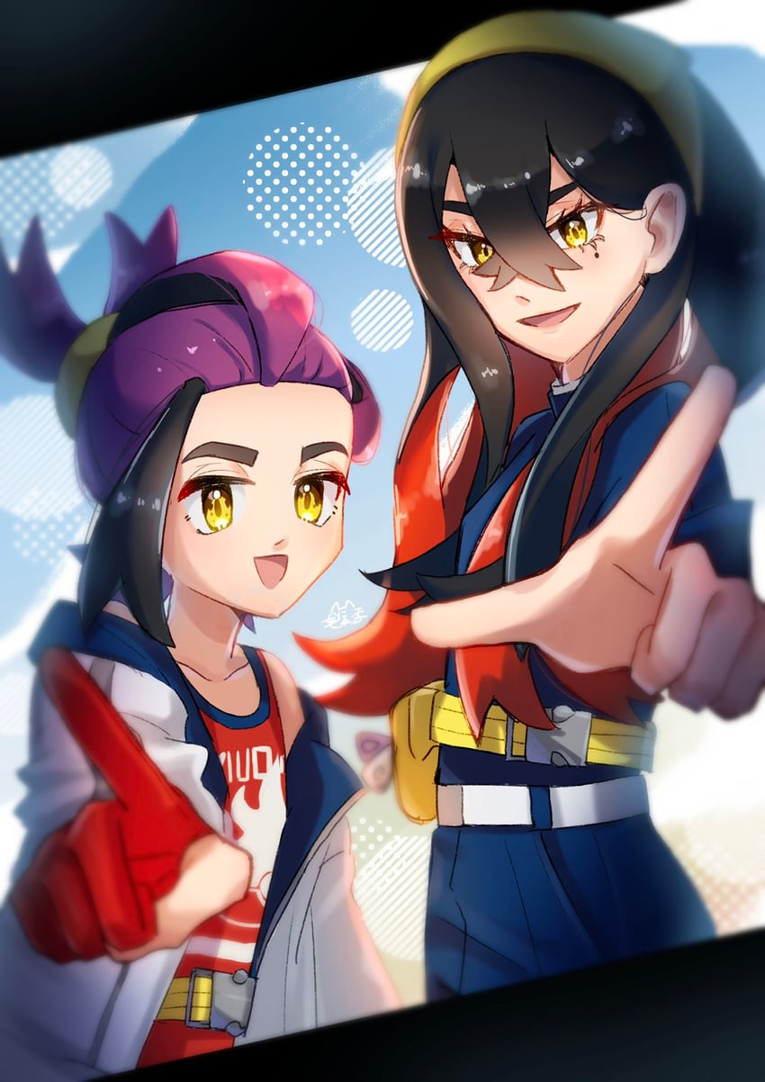 宝可梦、宝可梦 朱/紫、丹瑜(宝可梦) 1名男孩 1名女孩 :D 黑发 蓝色夹克
