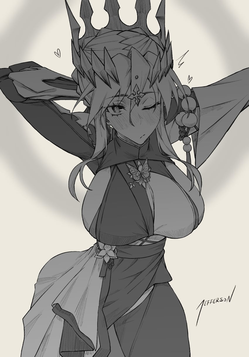 Fate/Grand Order、Fate系列、胜利女神：妮姬 1名女孩 呆毛 脸红 辫子 编发基底