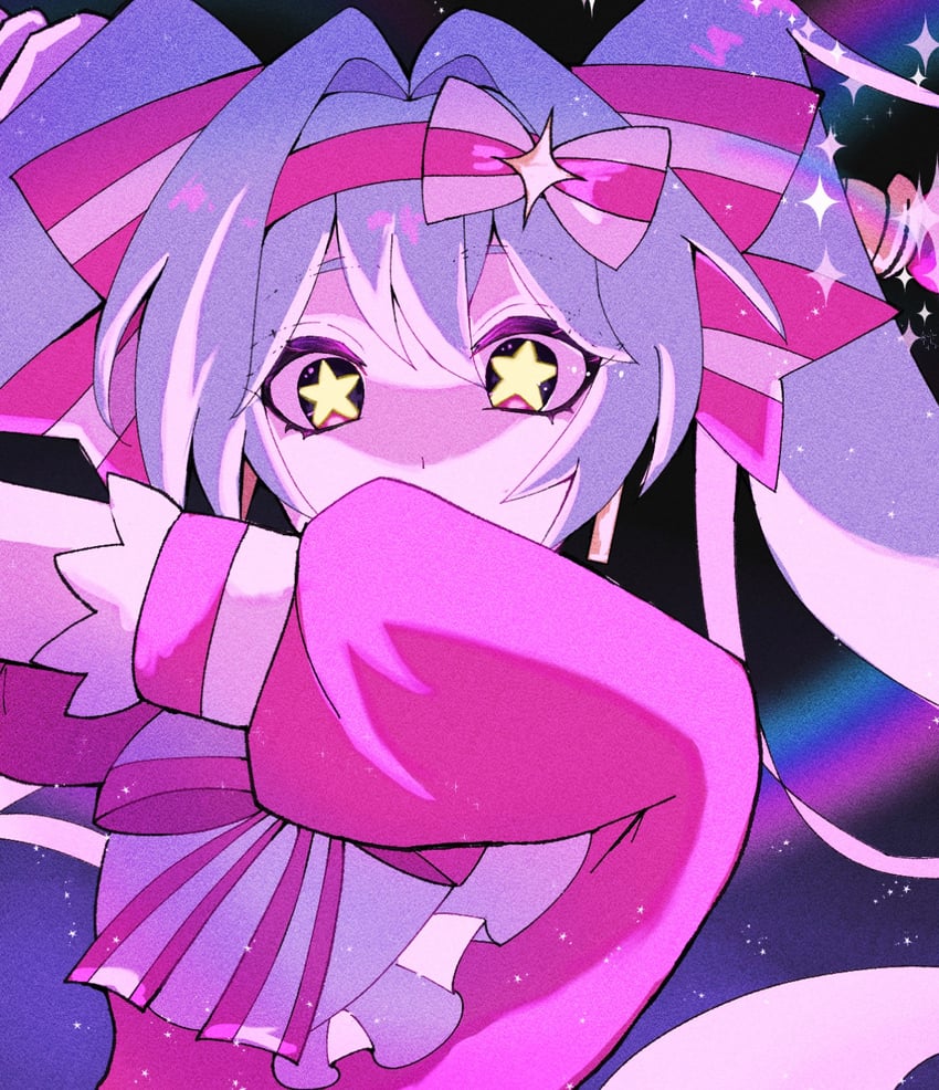立刻轮回 (Vocaloid)、VOCALOID、初音未来 1名女孩 蓝发 蝴蝶结 连衣裙 发带蝴蝶结