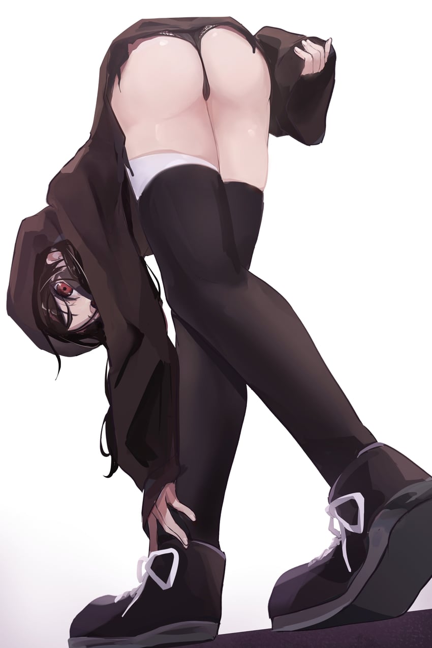Fate/Grand Order、Fate/strange Fake、Fate系列 1名女孩 屁股 臀部特写 弯腰 黑色卫衣