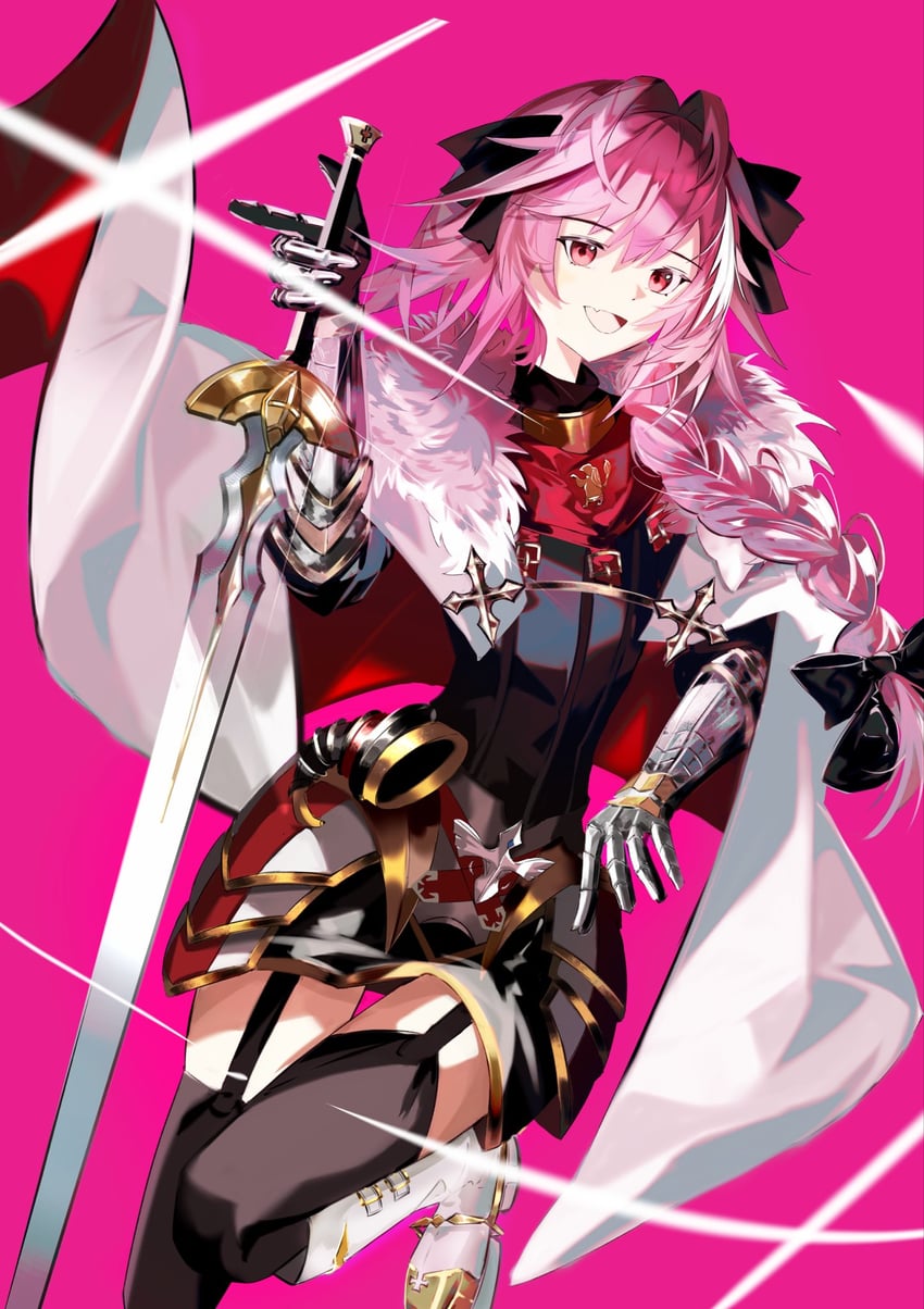 Fate/Grand Order、Fate系列、阿斯托尔福 (Fate) 1名男孩 铠甲 黑色蝴蝶结 蝴蝶结 辫子