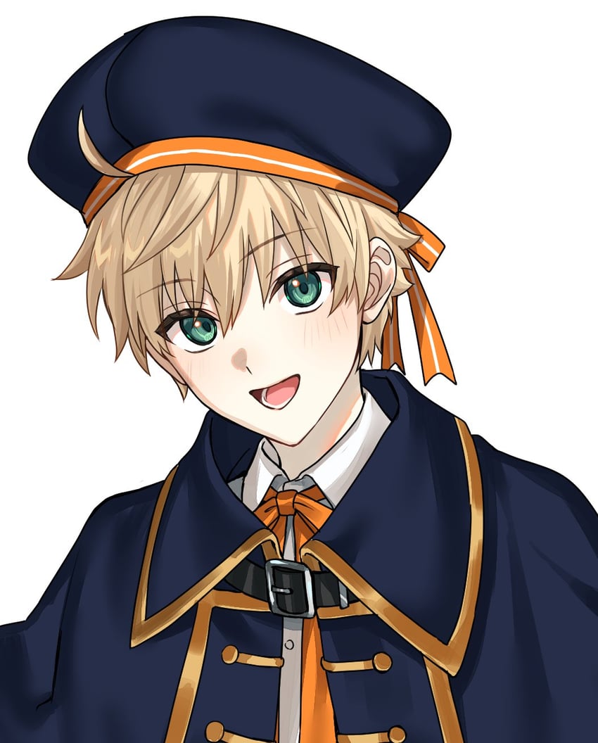 Fate/Grand Order、Fate系列、亚瑟·潘德拉贡 (Fate) 1名男孩 呆毛 贝雷帽 金发 脸红
