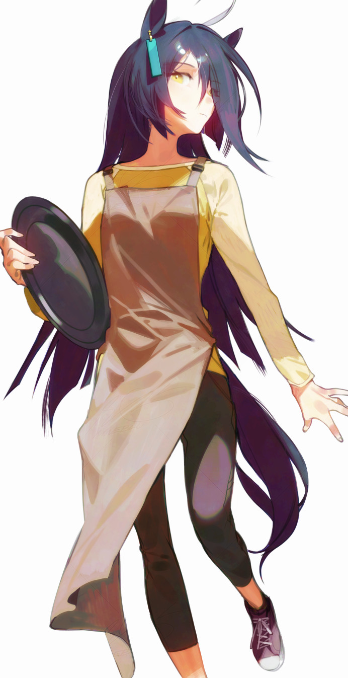 赛马娘、曼城茶座 (赛马娘) 1名女孩 呆毛 兽耳 围裙 黑发