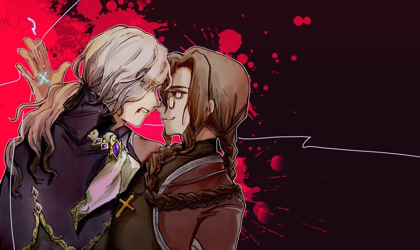 Fate/Grand Order、Fate系列、爱德蒙·唐泰斯 (Fate) 2个男孩 生气 阿斯科特领巾 金发 血