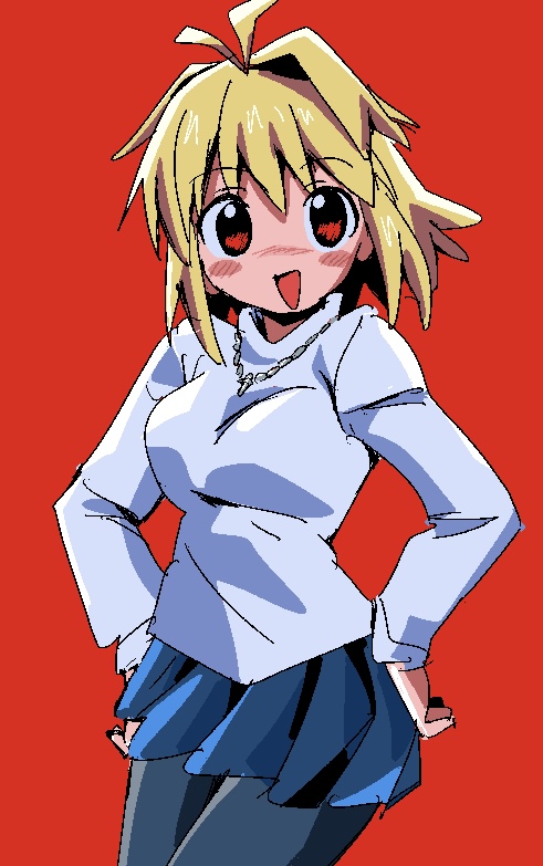 月姬、月姬 (重制版)、爱尔奎特·布伦史塔德 1名女孩 :D 呆毛 金发 蓝裙子