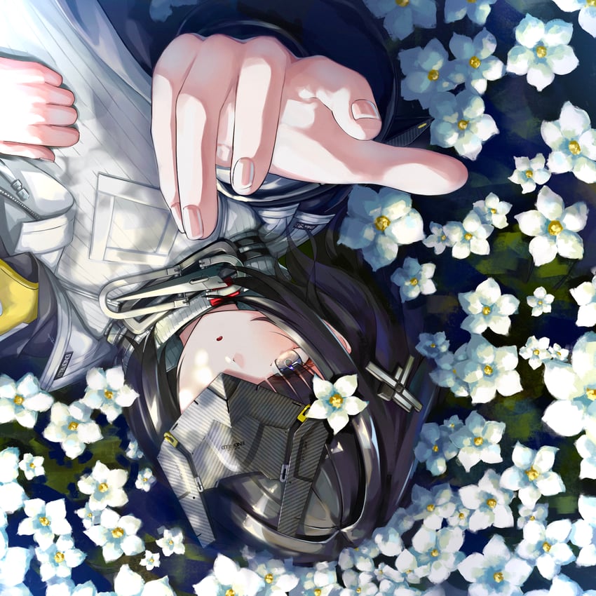 明日方舟、明日方舟：终末地、管理员 (明日方舟) 1名女孩 黑色大衣 黑瞳 黑发 眼罩