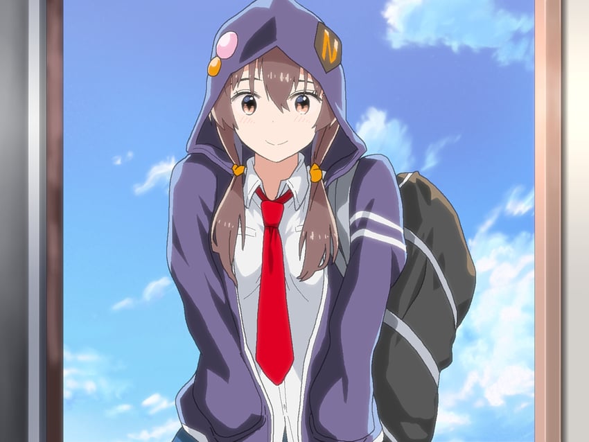 迷途猫 Overrun!、江里 (迷途猫 Overrun!) 1名女孩 赛璐珞上色 包 蓝裙子 脸红