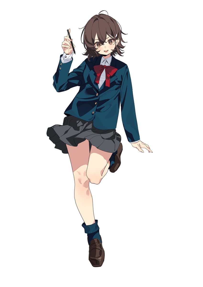 原创 1名女孩 :D 黑鞋 黑色裙子 蝴蝶结