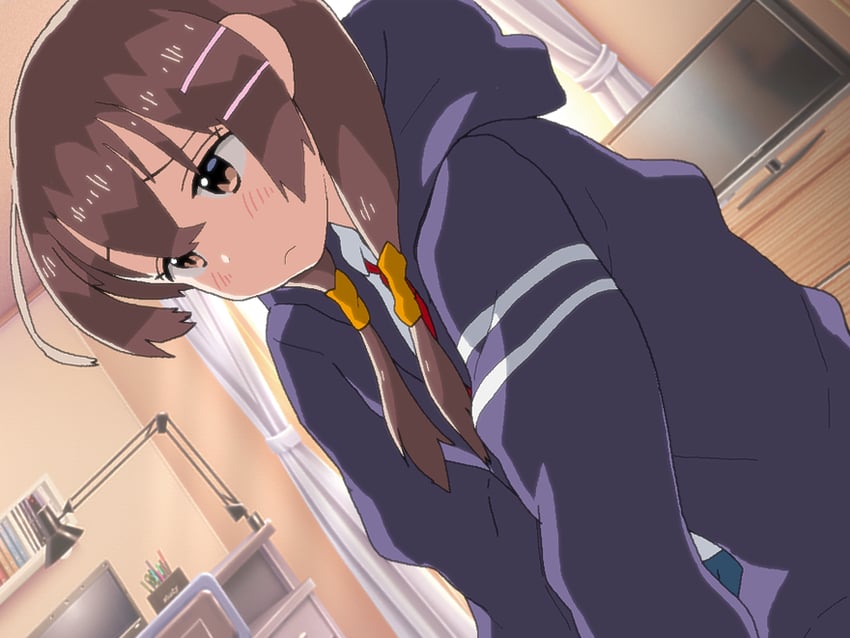 迷途猫 Overrun!、江里 (迷途猫 Overrun!) 1名女孩 :< 呆毛 赛璐珞上色 脸红