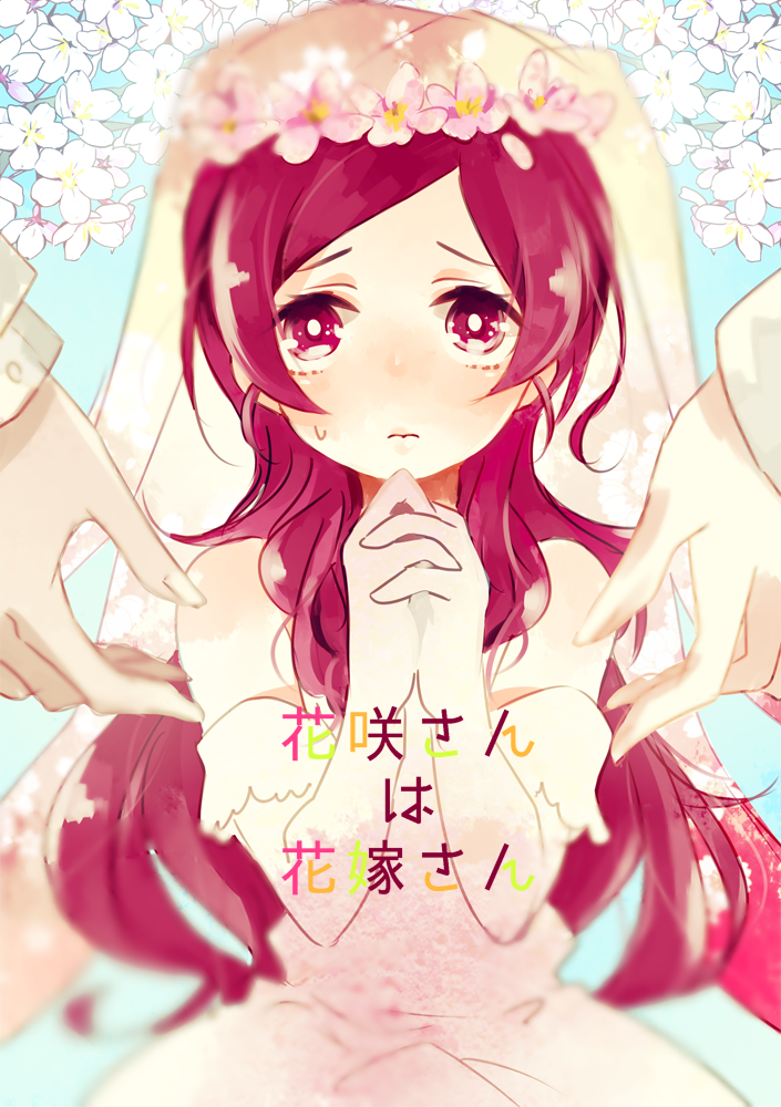 HeartCatch 光之美少女！、光之美少女、花咲蕾 1名女孩 1个其他角色 模糊 脸红 婚纱面纱