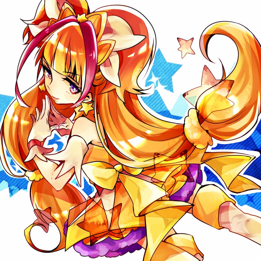 Go! 公主光之美少女、光之美少女、天之川绮罗 1名女孩 连衣裙 手套 长发 魔法少女