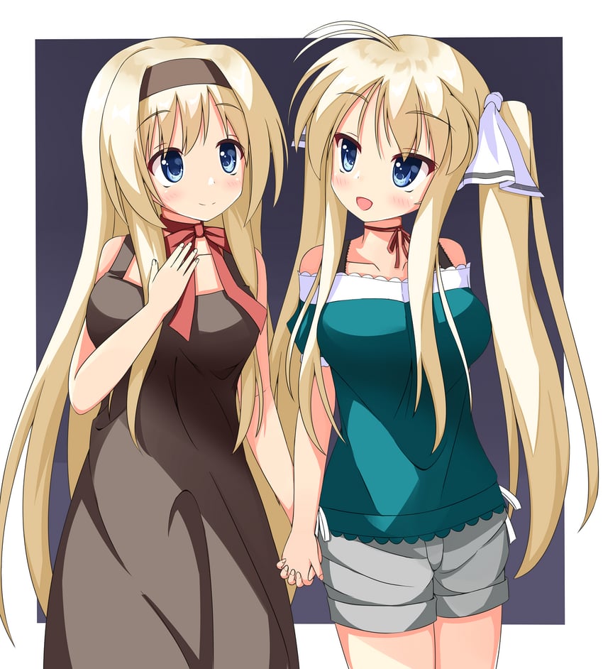 星空的回忆、妃小桃、hisakaki kosame 2名女孩 :D 呆毛 水蓝色衬衫 露肩
