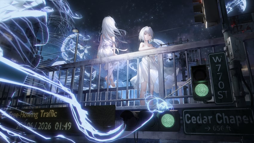 原创 2名女孩 建筑 乳房 桥 城市