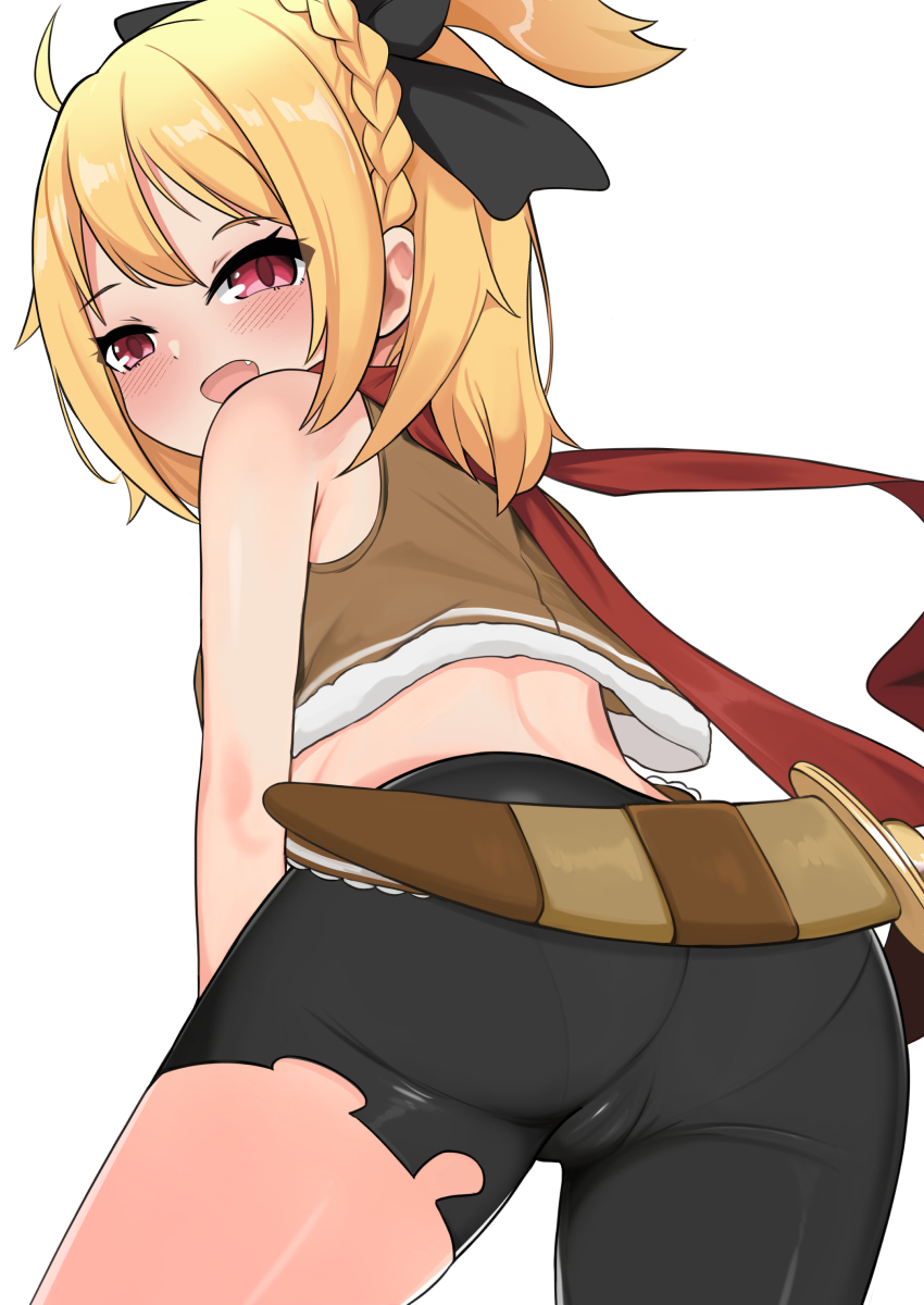 Re:从零开始的异世界生活、菲鲁特 (Re:Zero) 1名女孩 屁股 裸臂 露肩 黑色短裤