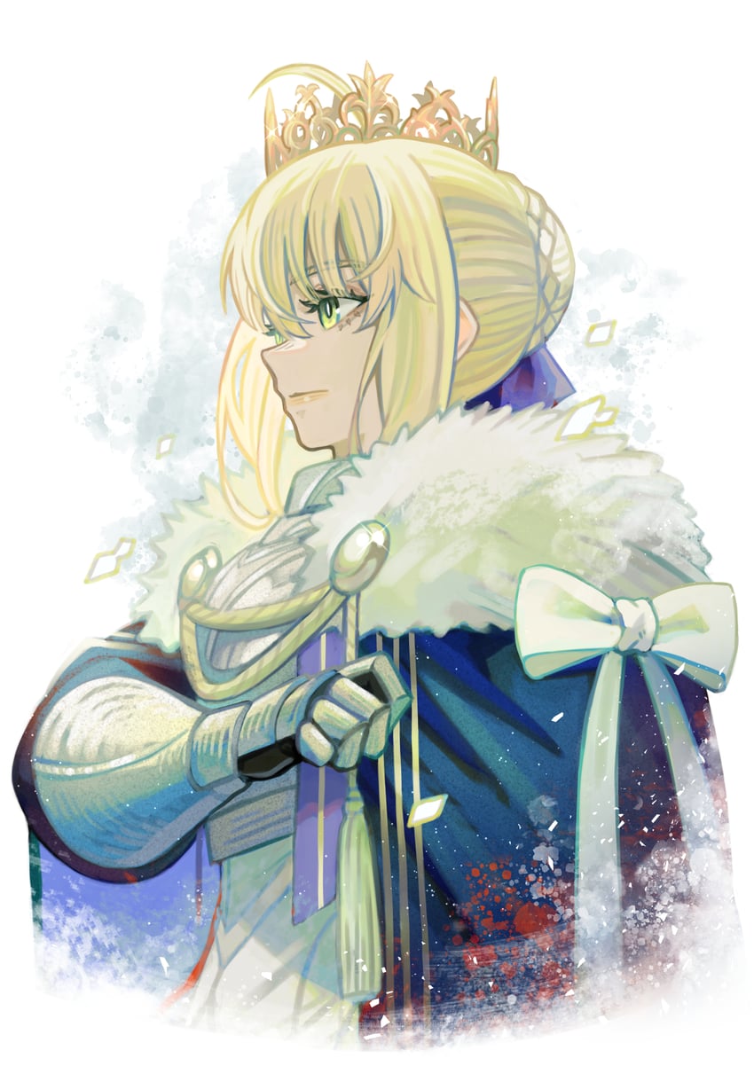 Fate/Grand Order、Fate系列、阿尔托莉雅·潘德拉贡 (Fate) 1名女孩 呆毛 铠甲 铠甲裙 金发