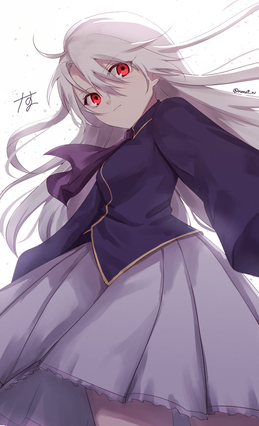 Fate/stay night、Fate系列、伊莉雅丝菲尔·冯·爱因兹贝伦 1名女孩 呆毛 阿斯科特领巾 逆光 女式衬衫