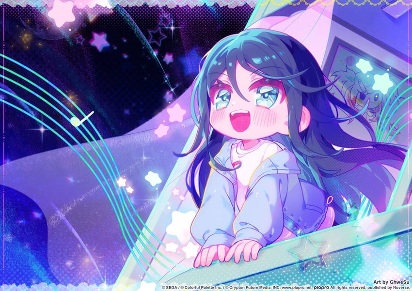 世界计划、VOCALOID、初音未来 1名女孩 :D 作者名 黑发 蓝色夹克