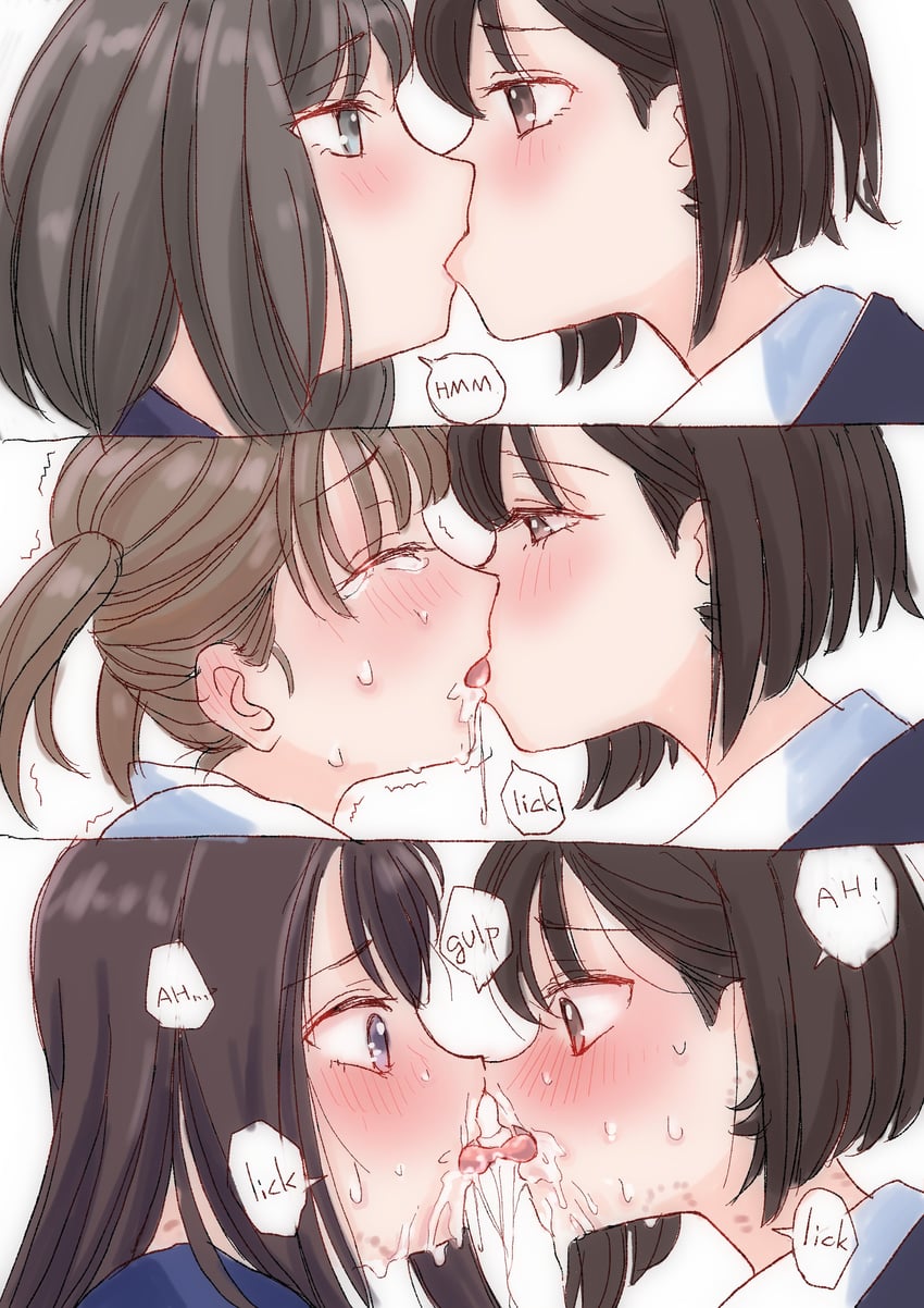 原创 三格漫画 6个以上女孩 棕眼睛 漫画 英文文本