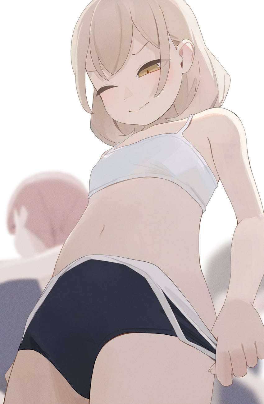 原创 3人女子 黑色连体泳衣 模糊 模糊背景 胸罩