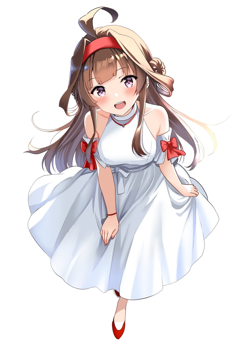 舰队Collection、金刚 (舰队收藏)、kongou (yokohama) (kancolle) 1名女孩 :D 呆毛 露肩 棕发