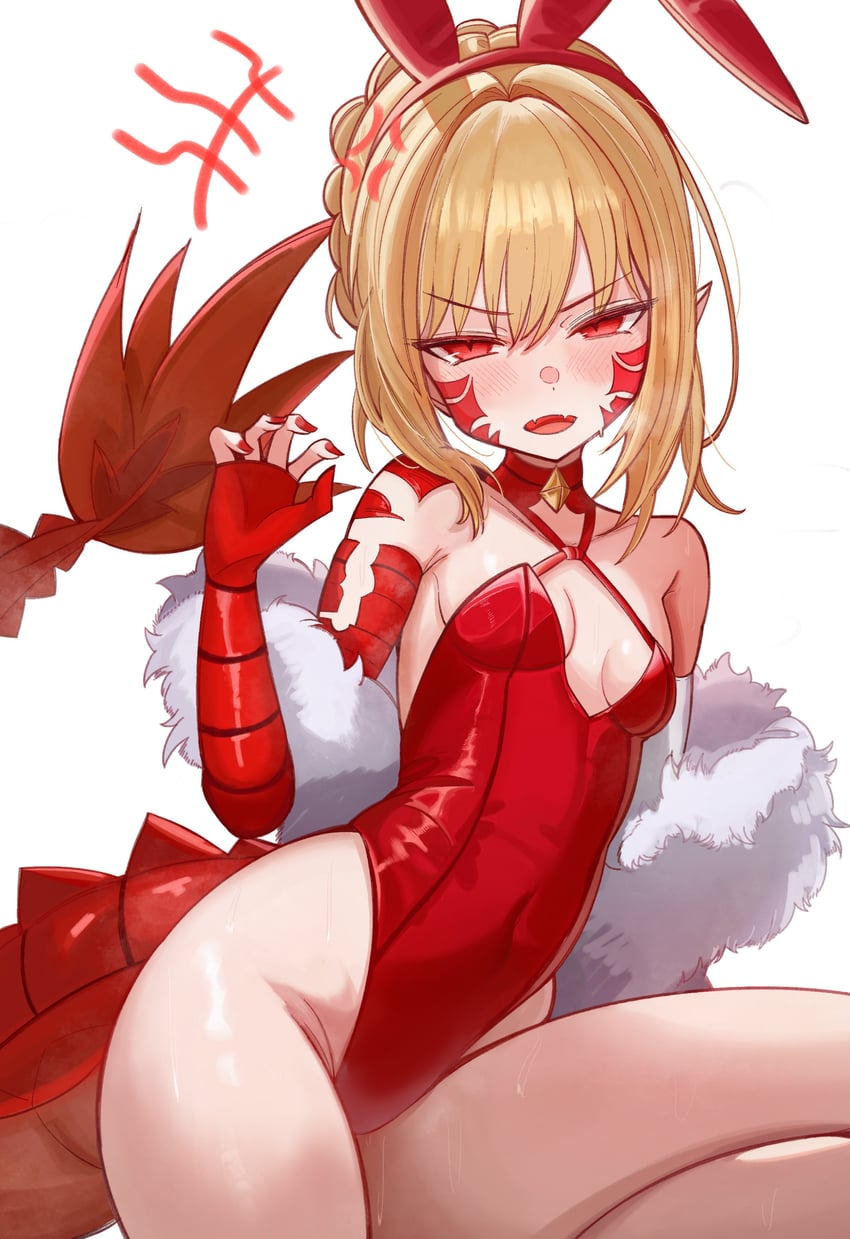 Fate/Grand Order、Fate系列、尼禄·克劳狄乌斯 (Fate) 1名女孩 呆毛 青筋 兽耳 露肩