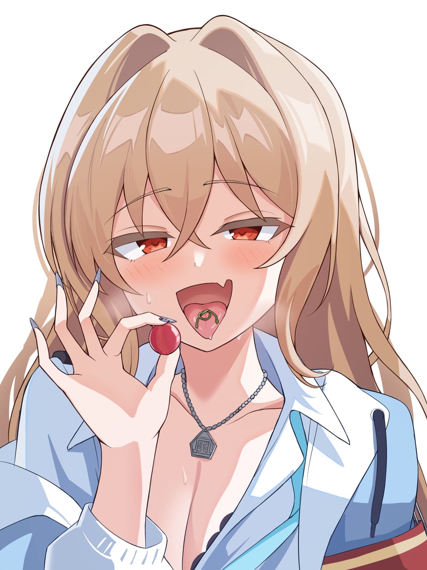 Muv-Luv、Muv-Luv Girls Garden、carina gentile 1名女孩 臂章 黑色指甲 脸红 乳房