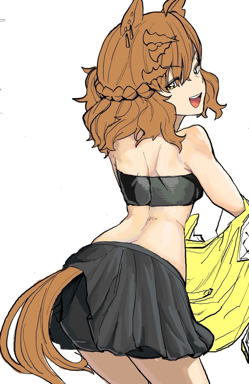 赛马娘、森林宝穴 (赛马娘) 1名女孩 :D 兽耳 背影 抹胸