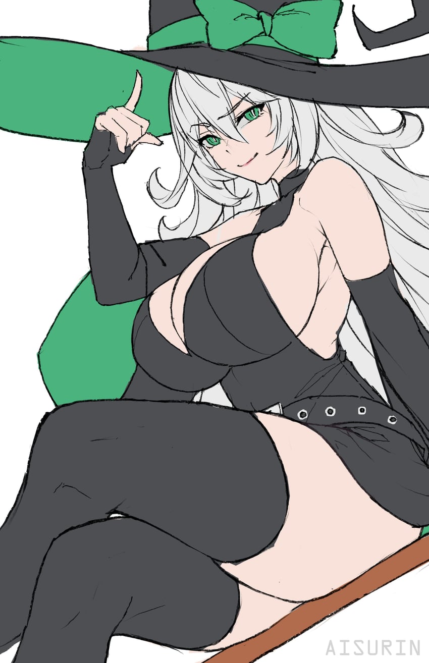 VShojo、Zentreya、Zentreya（女巫） 1名女孩 黑色连衣裙 黑色手套 黑帽子 黑色过膝袜