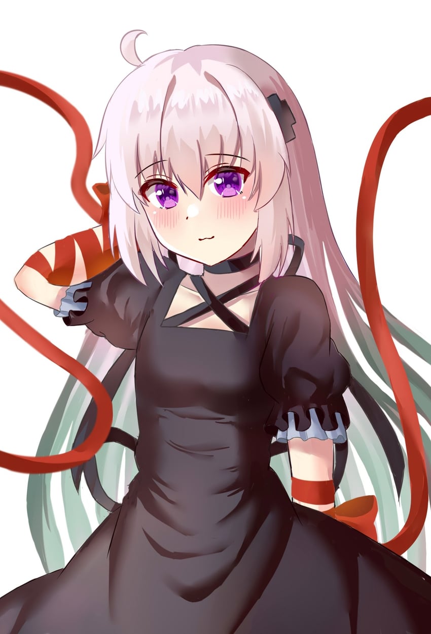 Rewrite、篝 (Rewrite) 1名女孩 猫脸笑 呆毛 发型长度变动 (更长) 手放在背后