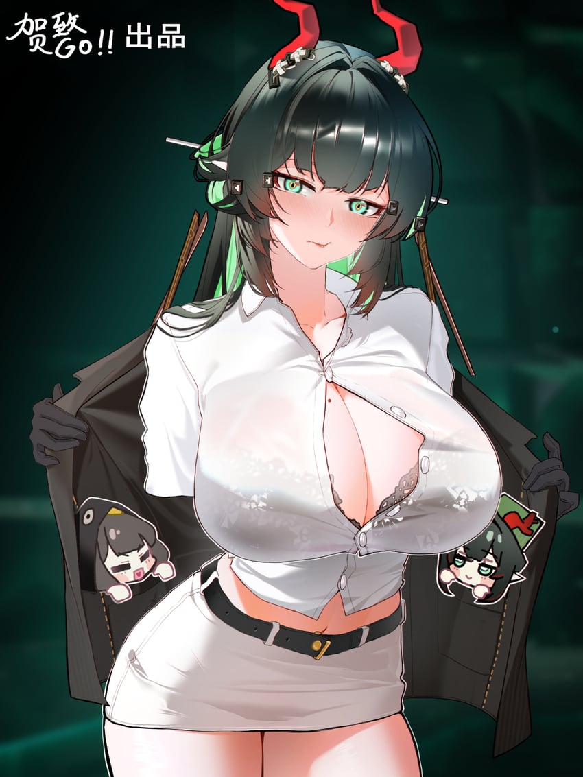 明日方舟、明日方舟：终末地、管理员 (明日方舟) 1名女孩 替换服装 作者名 腰带 黑色皮带