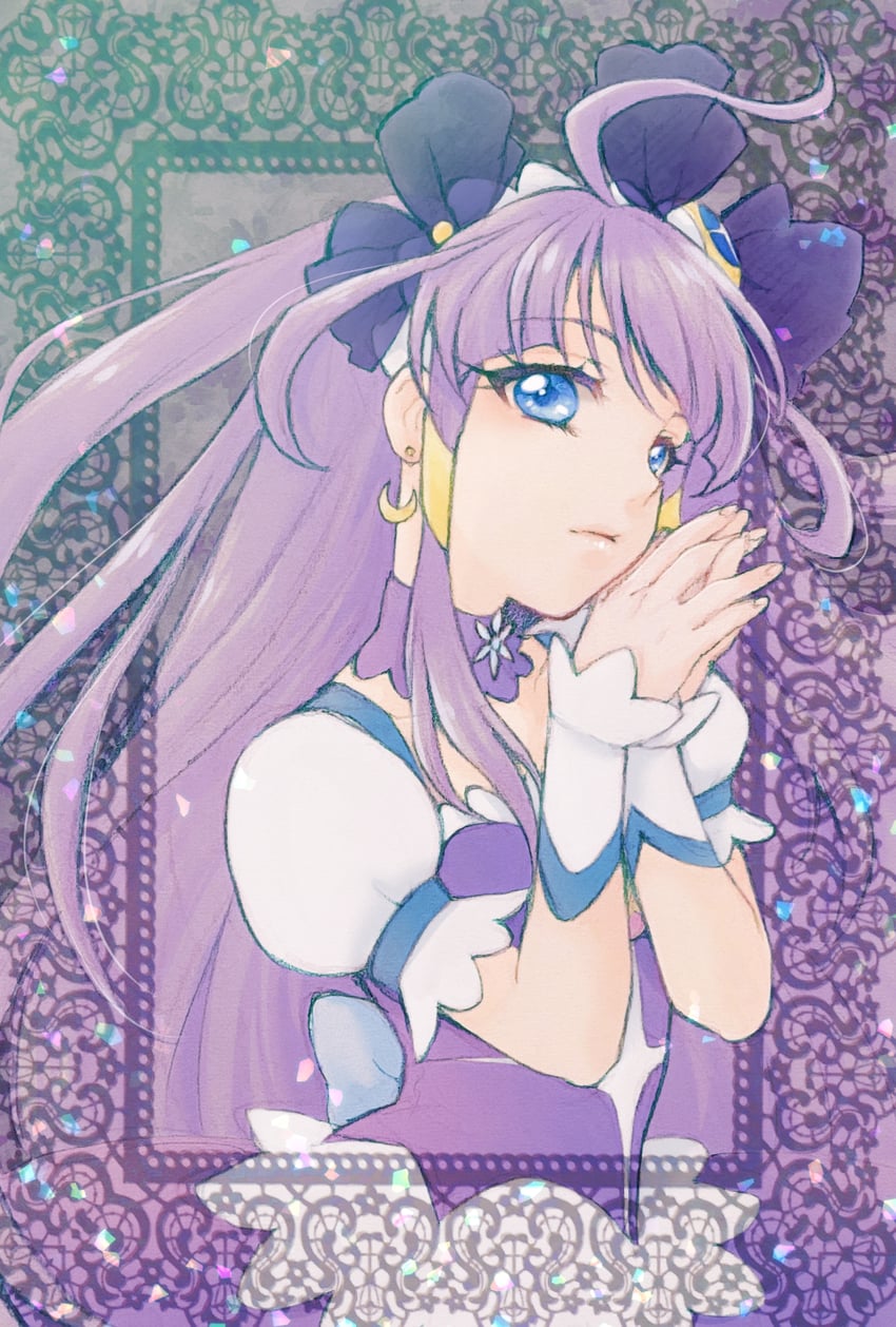 光之美少女、Star☆Twinkle 光之美少女、塞勒涅治愈者 1名女孩 呆毛 蓝眼 边框 项圈