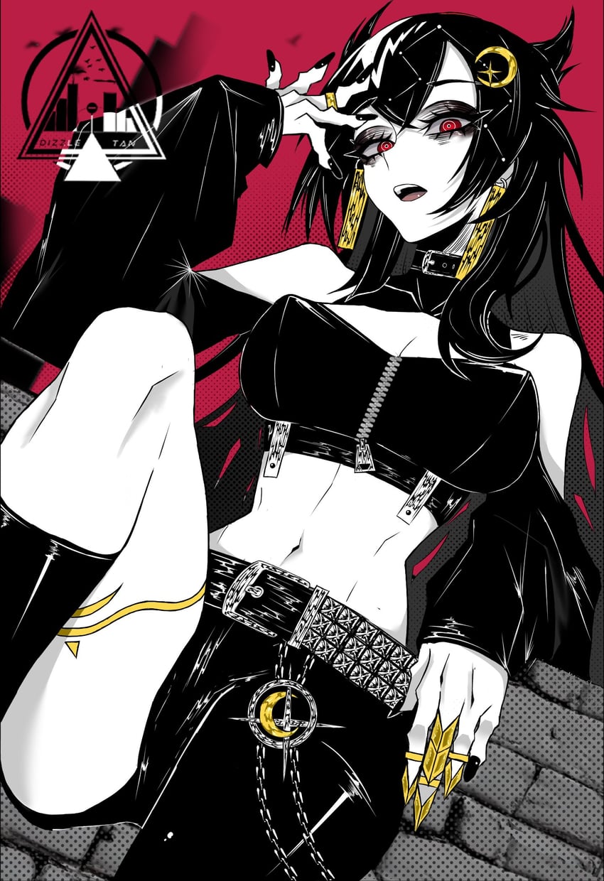 个人势虚拟主播、Vienna (第六套服装) (Vtuber)、Vienna (VTuber) 1名女孩 腰带 靴子 乳房 乳沟