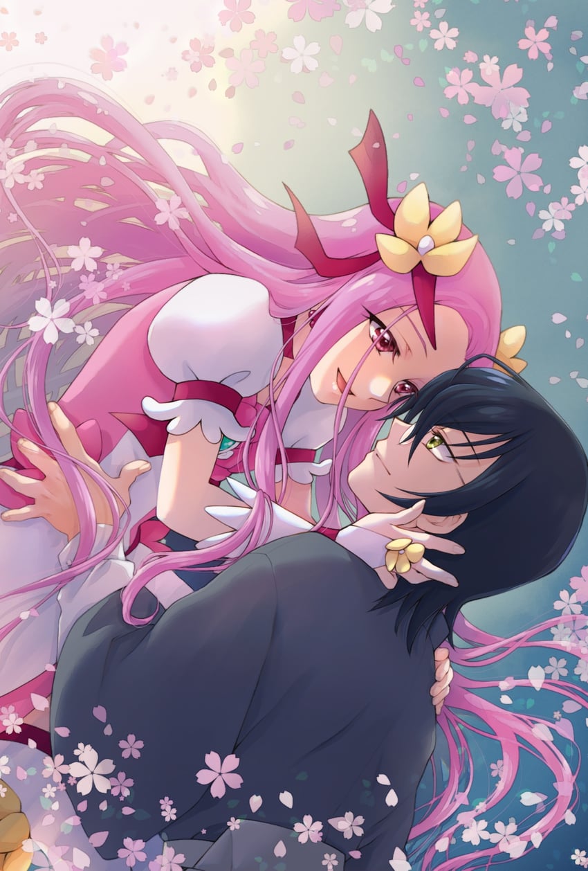 HeartCatch 光之美少女！、光之美少女、库佩 (光之美少女) 1名男孩 1名女孩 黑发 婚礼长手套 樱花